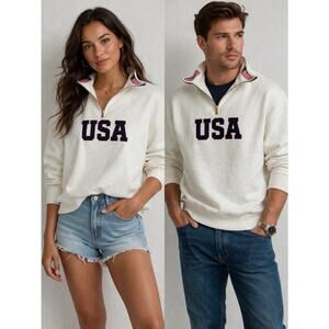 jjm VINTAGE Team USA America Quarter Zip Sweatshirt Size M.